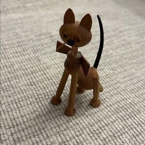Wooden Cat Figurine